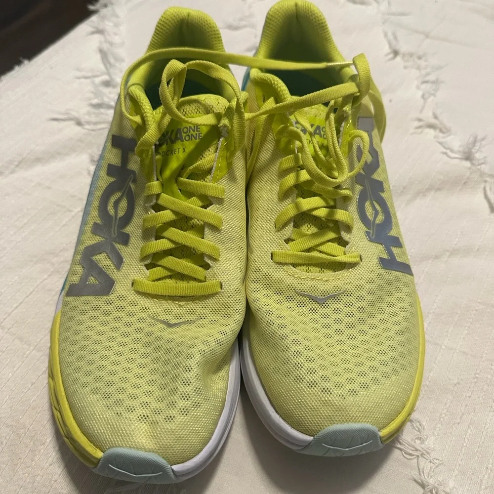 Hoka Neon Yellow Athletic Shoes - Picture 2 of 9